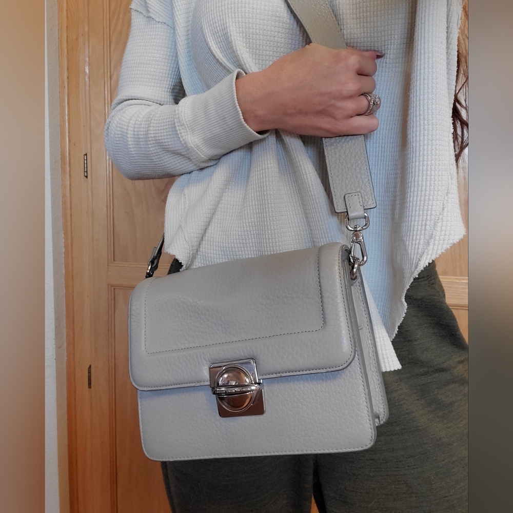 Marc by Marc Jacobs Top Schooly Crossbody Satchel in Opal Grey Pebbled Leather